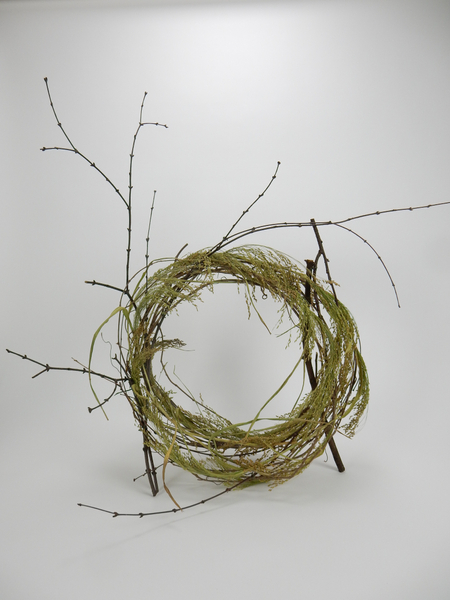 loosened up vine wreath ready to design with