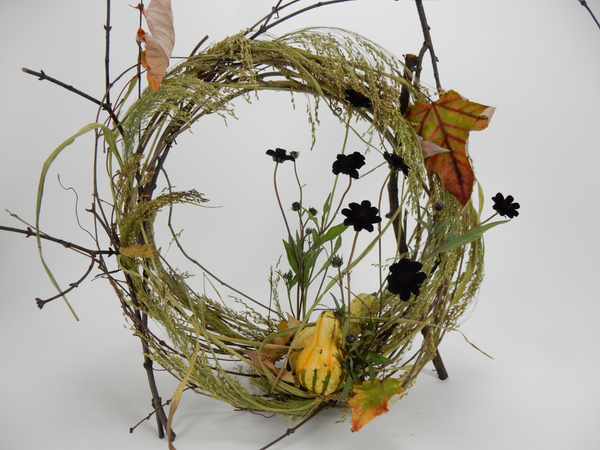 Loosened wreath and grass armature.