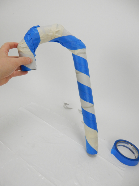 Cardboard candy cane ready to cover Cardboard candy cane ready to cover