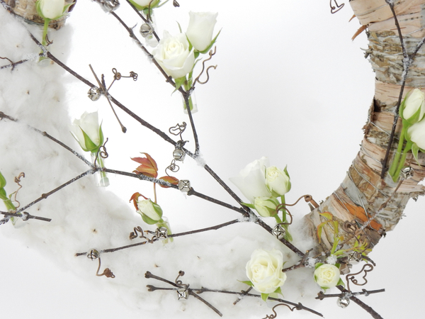 Cotton and bark wreath