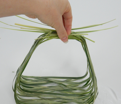 Flat wire and grass bridal basket