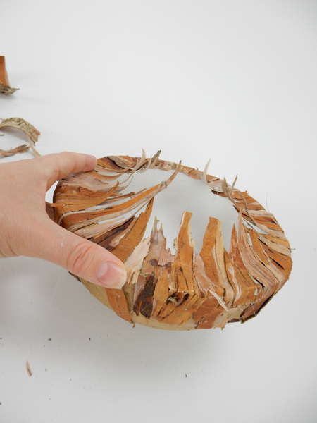 Glue in a second layer of bark