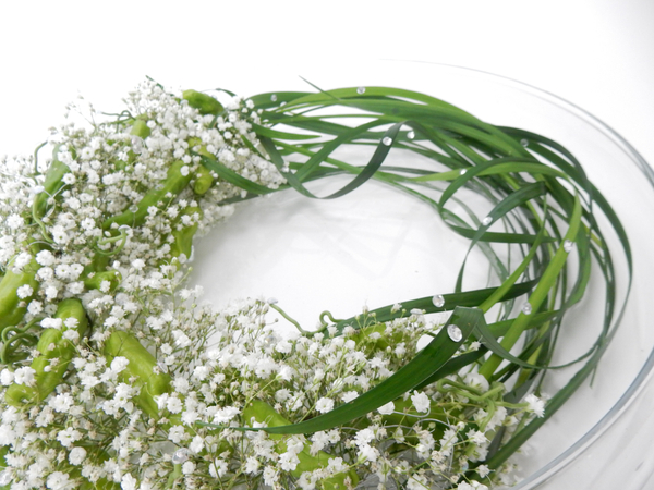 Gypsophila, Shishito peppers and lily grass.