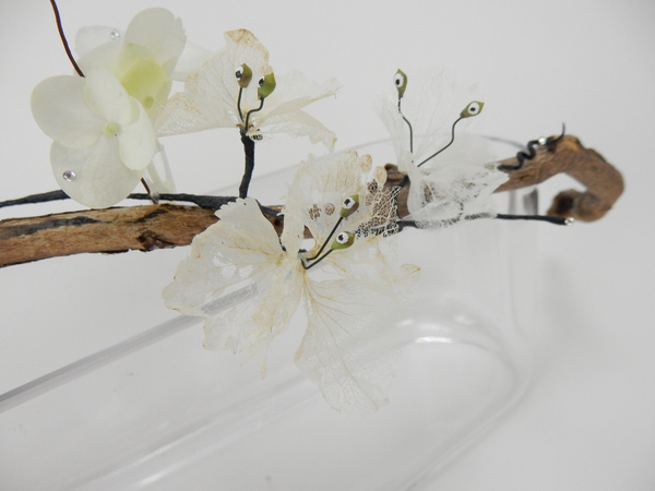 Hydrangeas and hydrangea skeleton blossom