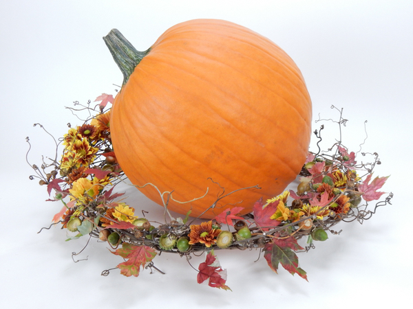 Vine tendrils on an autumn wreath