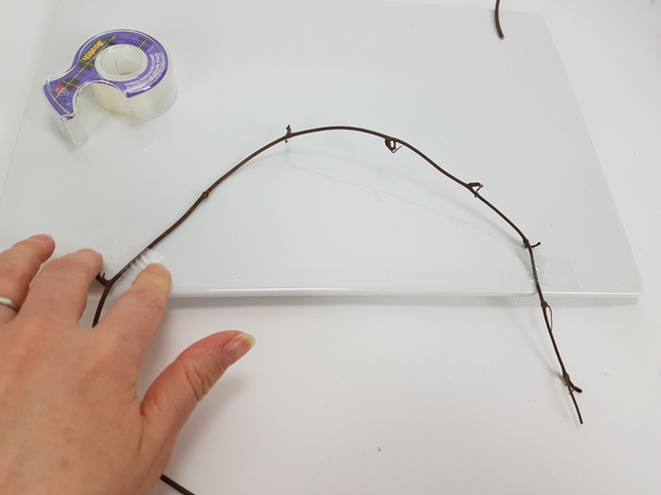 Tape the sections to your working surface Tape the sections to your working surface