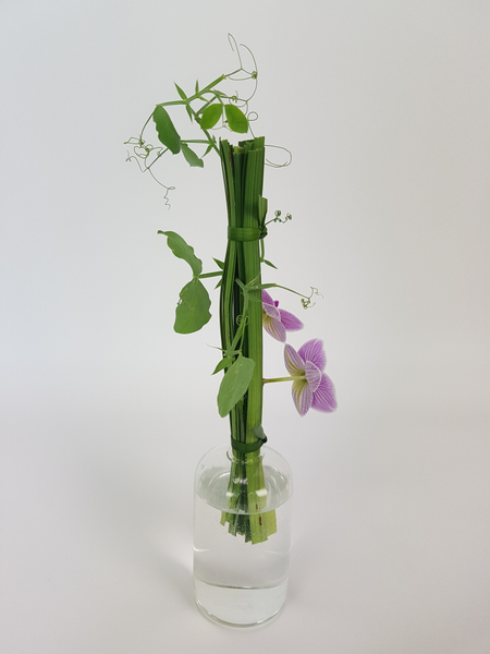 Sweet pea vine flower arrangement