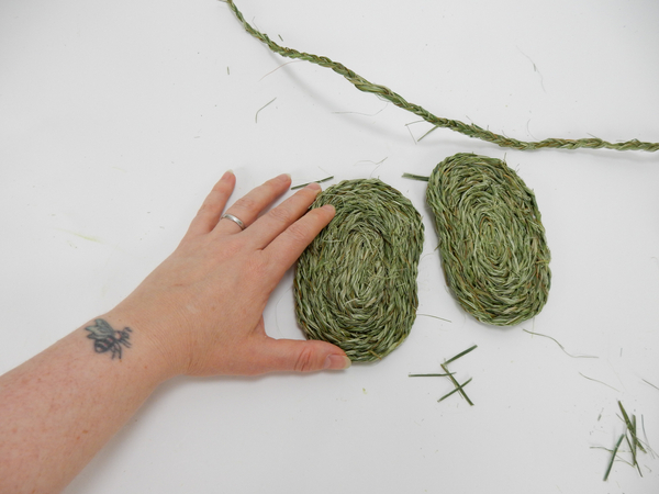 Finish by coiling the braid around the sandal