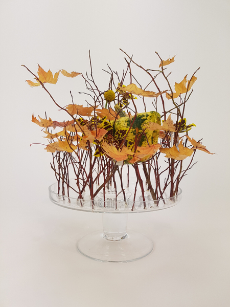 Floating Halloween flower arrangement