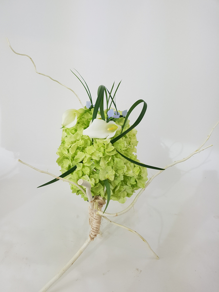 Handcrafted floral design armature.