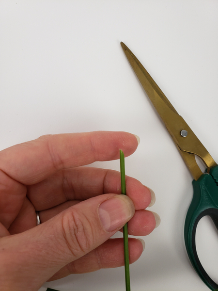 Cut the flexi grass into a sharp angle. Cut the flexi grass into a sharp angle.