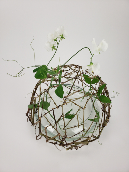 Twig dome for a summer floral design