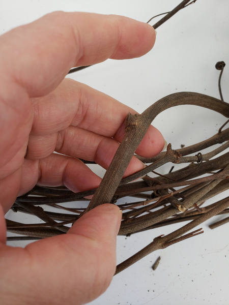 Carefully inspect a vine wreath