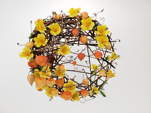 Cross-hatch a Shadow Bright Autumn floral art design