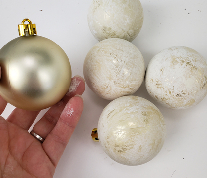 Turn shop bought baubles into designer frosted snowballs
