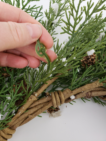 Give your wreath an inspection to remove any plastic bits