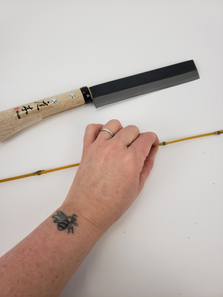 The nodes creates a catch to hang the bamboo from The nodes creates a catch to hang the bamboo from
