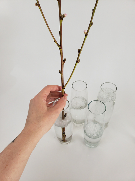 Place the branch in a bud vase