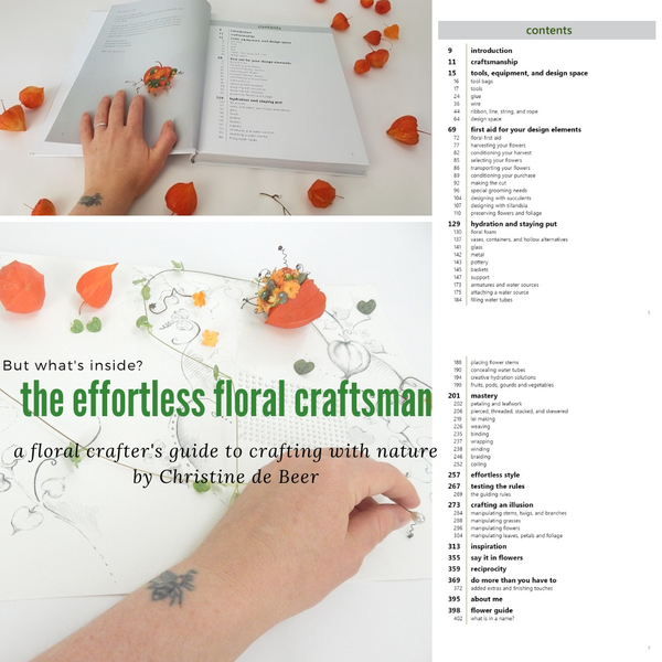 The effortless floral craftsman book contents page