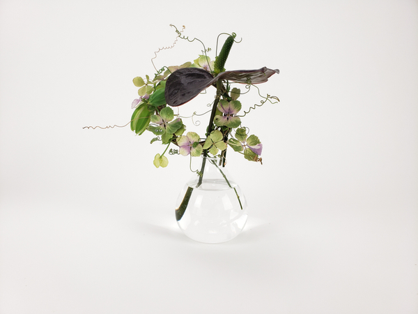 Anthurium in a wreath vine floral design