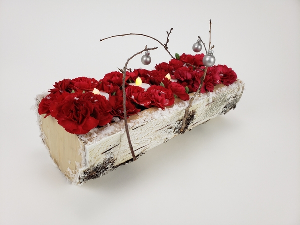 Craft a yule log for Christmas decorating