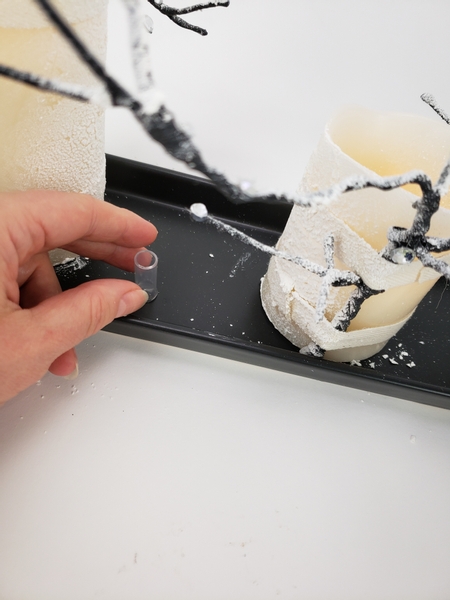 Glue in tiny water tubes into the display tray