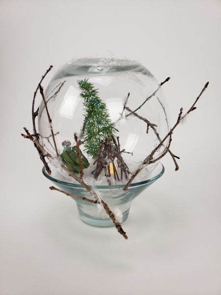 Snow globe floral design by Christine de Beer
