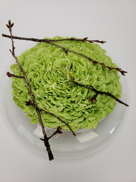 Lime green spring center piece design