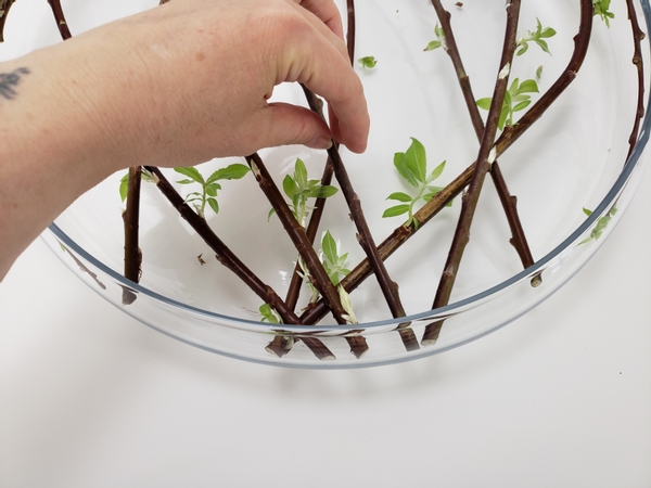 Build up the design one twig at a time Build up the design one twig at a time