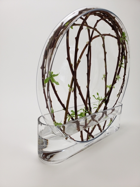 Unusual way to style spring twigs and branches