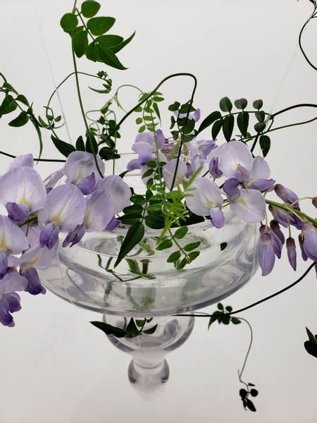 Sustainable floral design with wisteria flowers