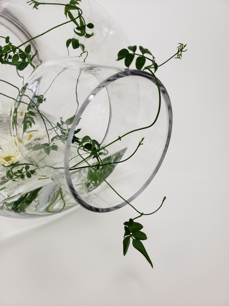 Keep floating flowers in place with vines