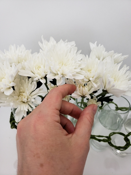 Making sure each flower head is displayed