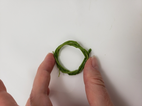 Weave a small wreath  from a twig or stem