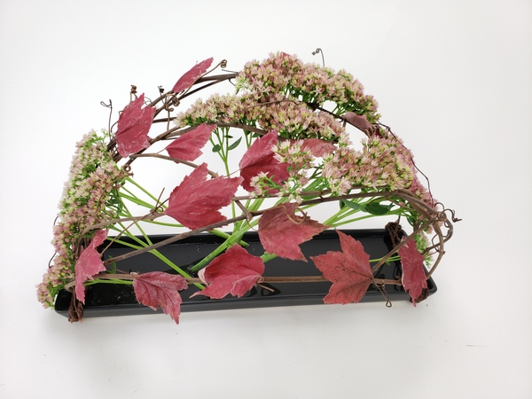 Light and airy flower arrangements using leaves picked up on your walk