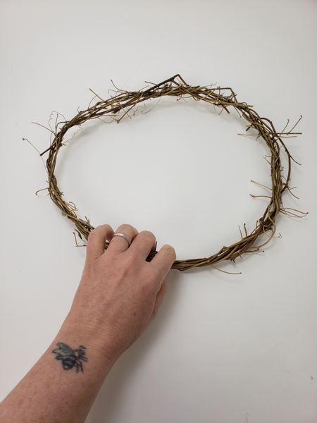 Weave a thin wreath from your pruning or vines or willow