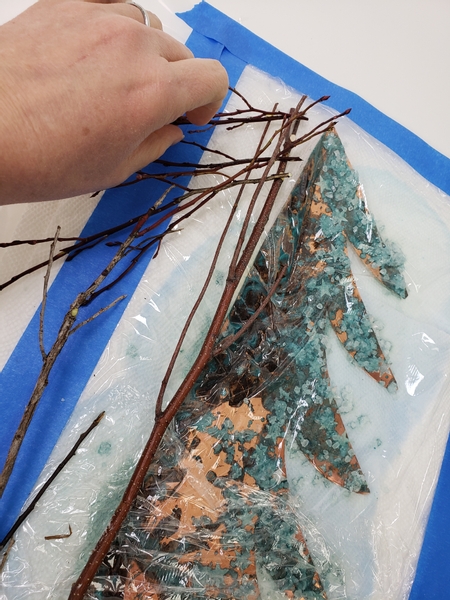 Glue in side branches with hot glue