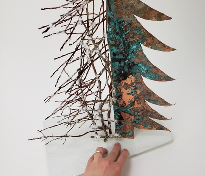 Half and Half Copper and Twig Christmas tree