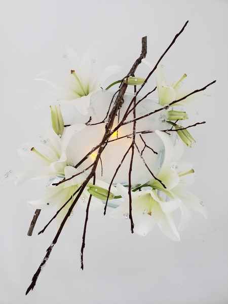 DIY winter lily flower arrangement Tutorial