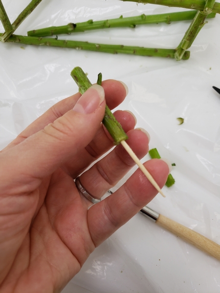 If you are struggling to thread the wire through pierce a guide hole with a bamboo skewer