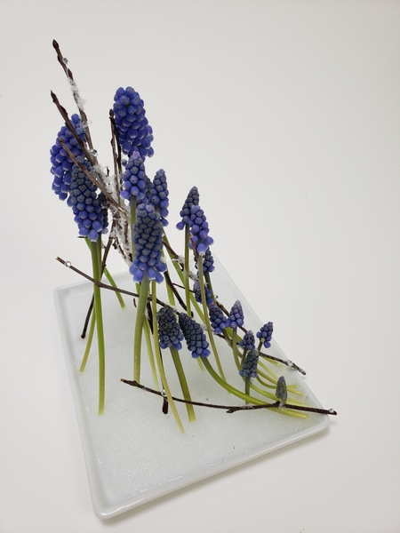 How to place grape hyacinths in a spring flower arrangement