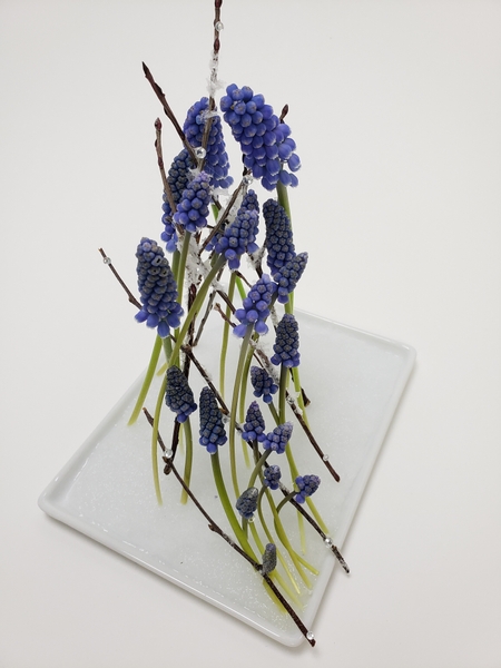 Sustainable Muscari floral design for early spring you can do yourself