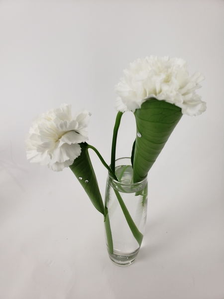 Cone shaped foliage bud vases