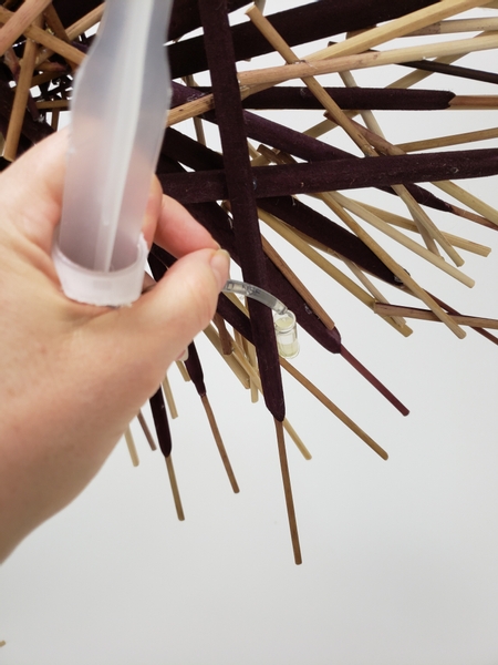 Glue in water tubes and fill it with water