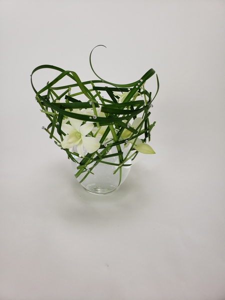 Dendrobium orchid summer sustainable floral arrangement