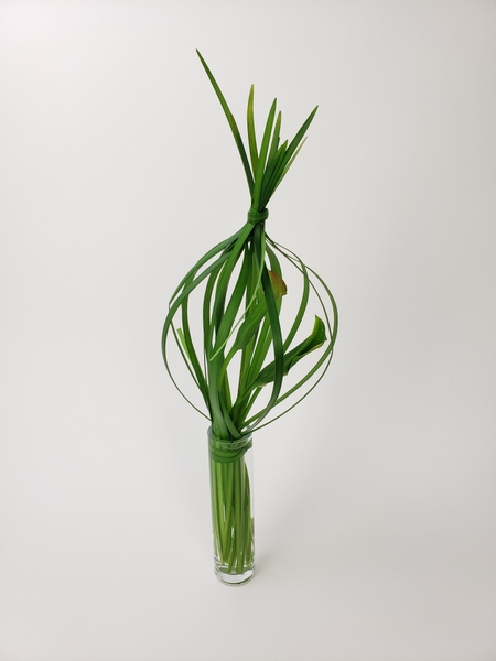 Contemporary arum lily flower arrangement by Christine de Beer