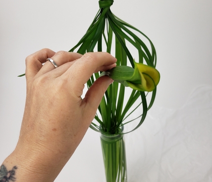 Balloon out grass to craft a framed armature