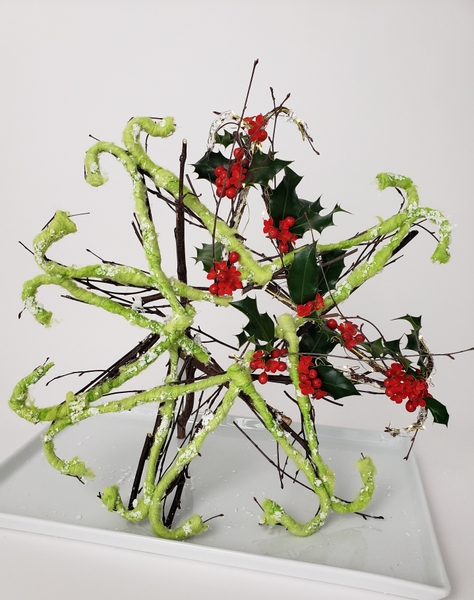 A cozy Christmas floral design using wool
