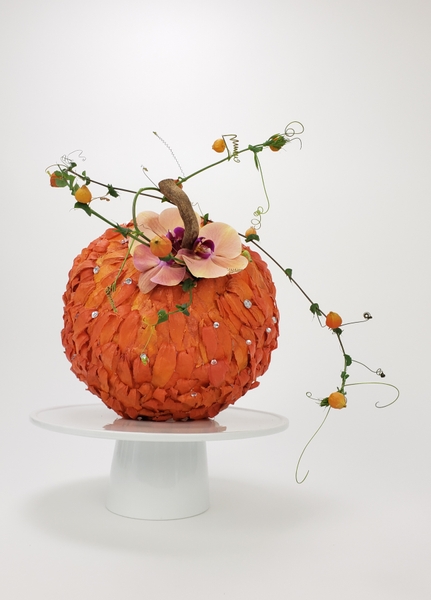 All Pumpkind Out flower arrangement by florist Christine de Beer