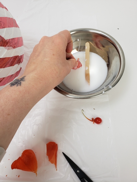 Place the husks in the warm water to soak